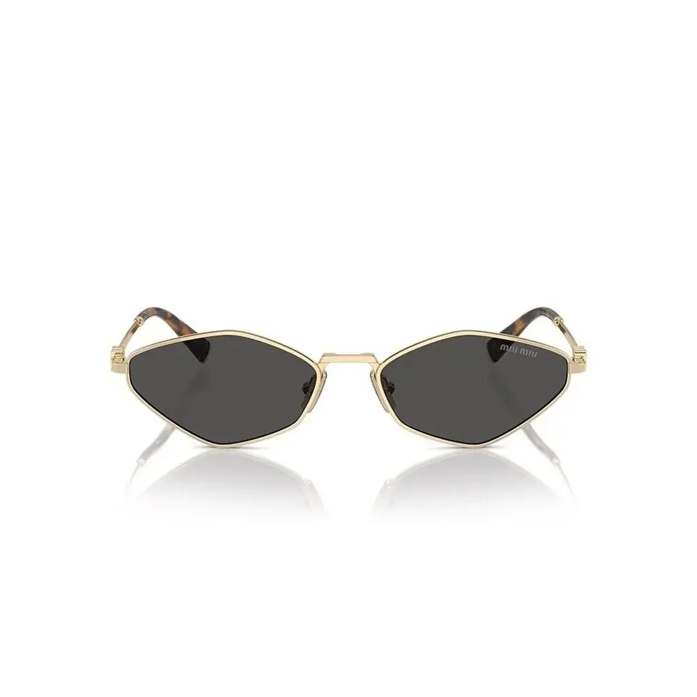 MIU MIU MU 56ZS ZVN5S0 Gold Dark Grey Lens Women Sunglasses AUTHENTIC - Picture 4 of 8